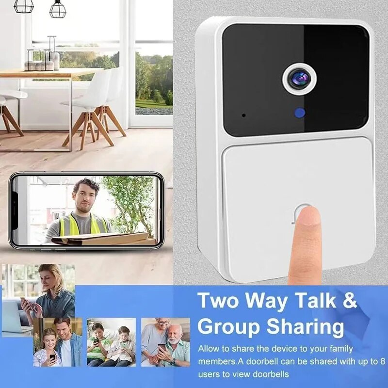 Experience superior home security with our HD WiFi Video Doorbell. Wireless setup for hassle-free installation. Night vision ensures clear video day and night. Two-way intercom and voice change options included.